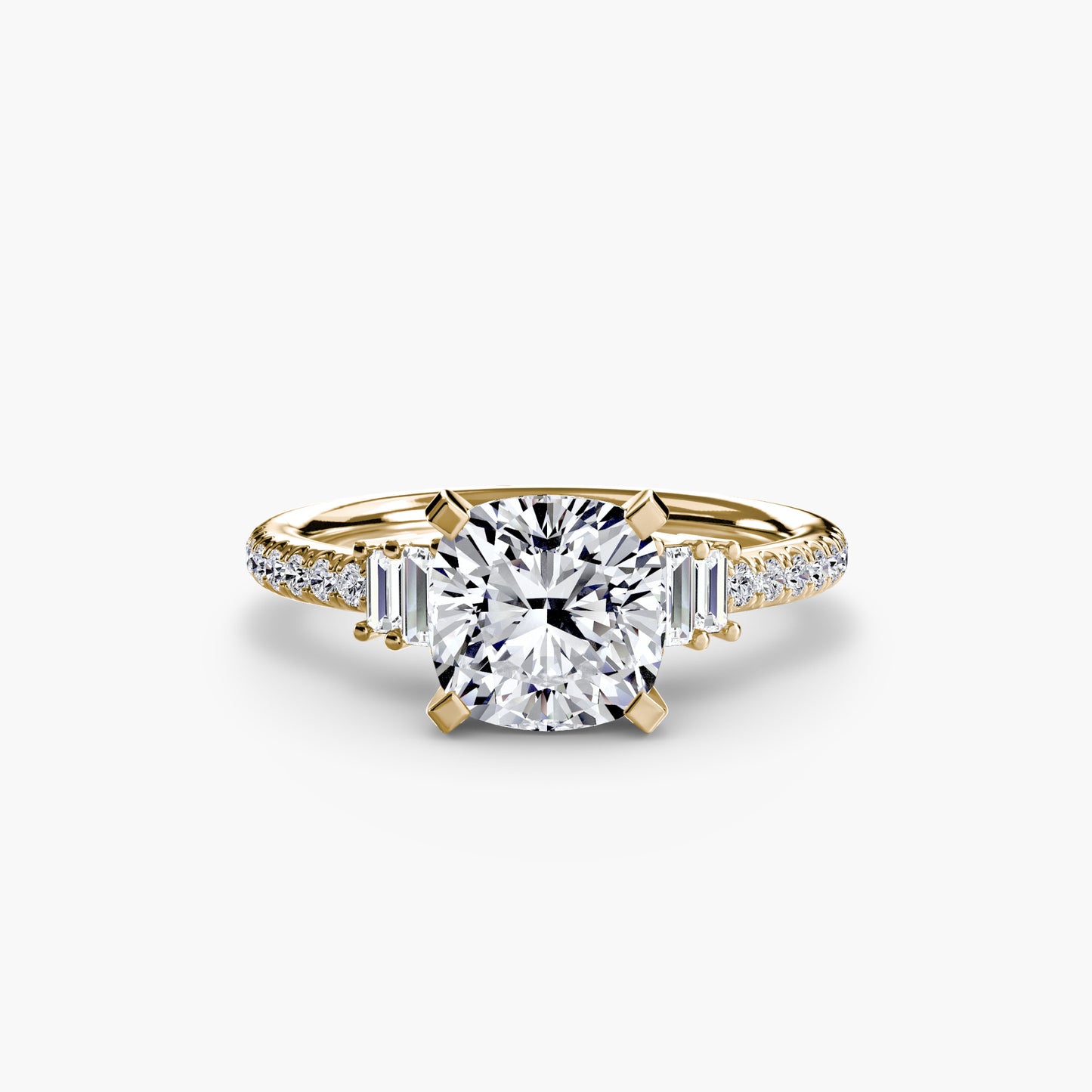 Solitaire Engagement Ring with Pavé Band - 2.4mm