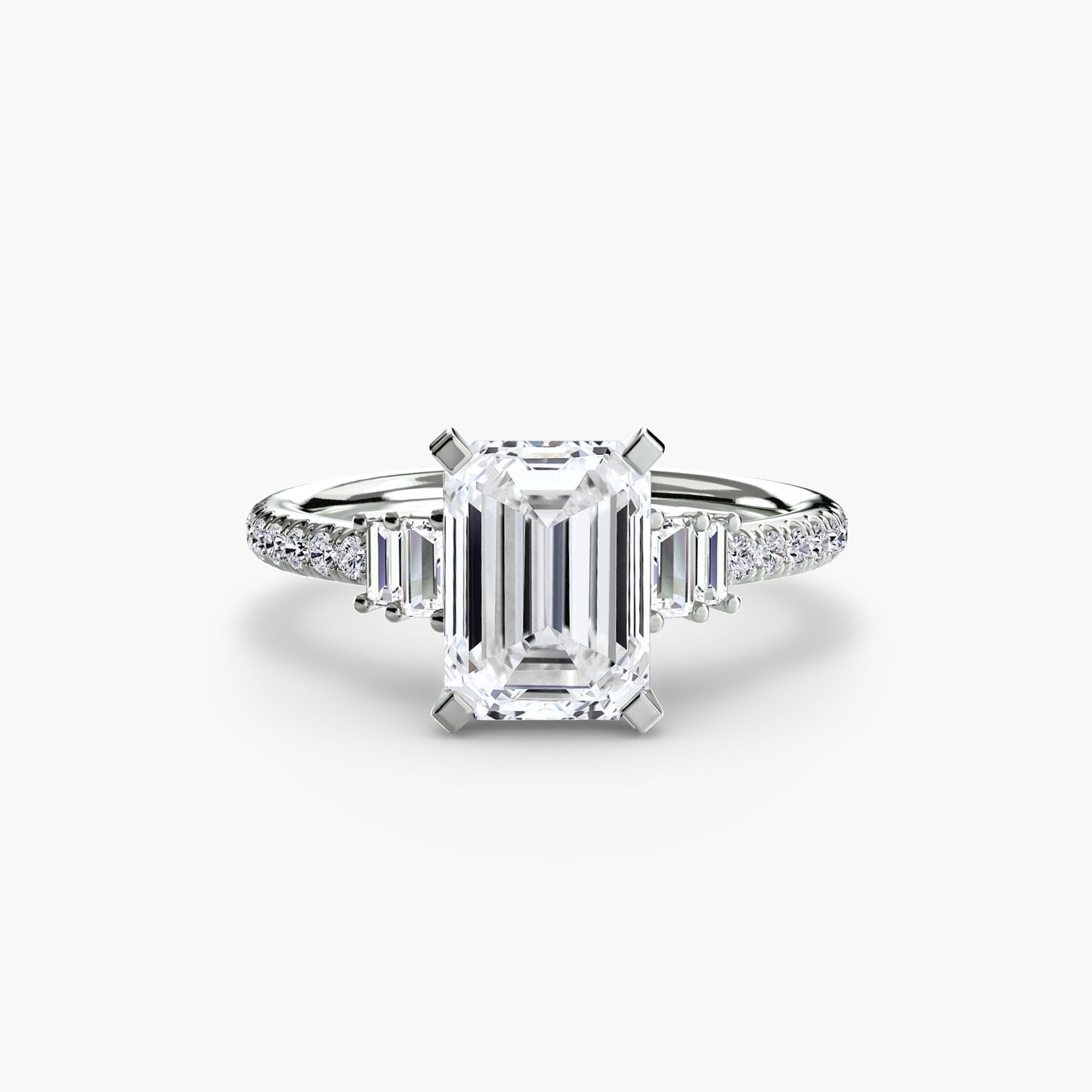 Solitaire Engagement Ring with Pavé Band - 2.4mm