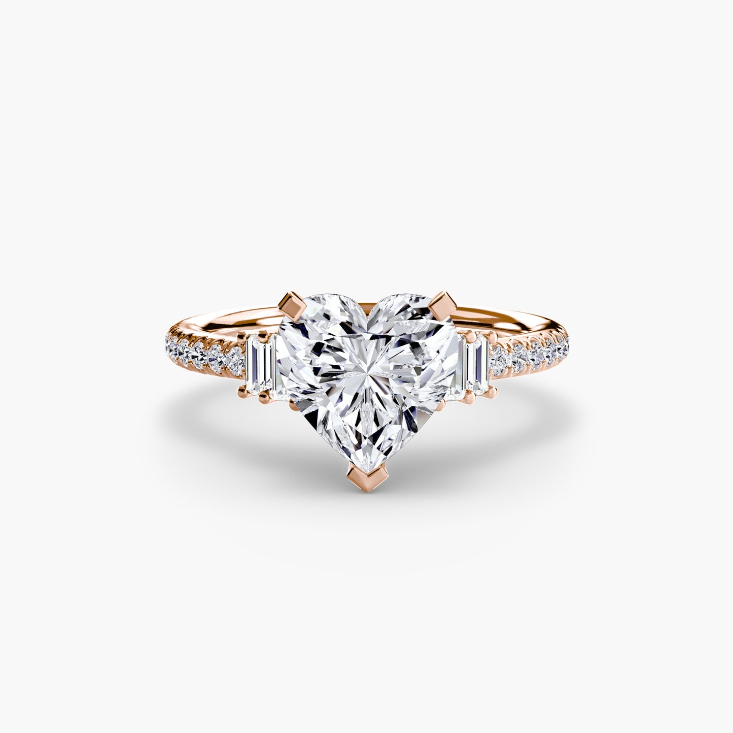 Solitaire Engagement Ring with Pavé Band - 2.4mm