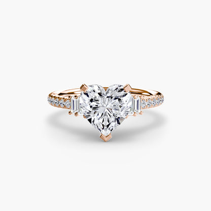 Solitaire Engagement Ring with Pavé Band - 2.4mm