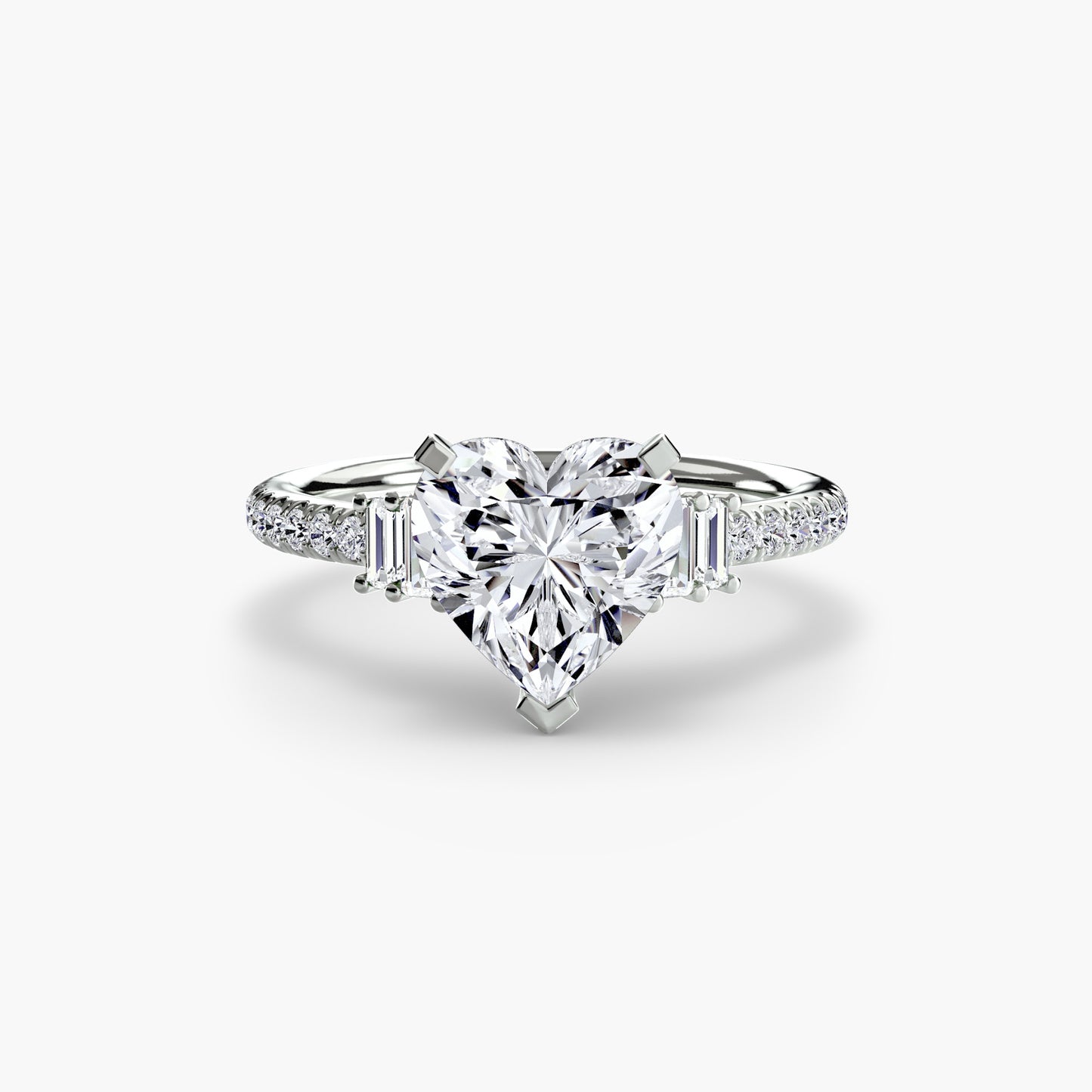 Solitaire Engagement Ring with Pavé Band - 2.4mm