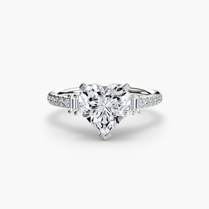 Solitaire Engagement Ring with Pavé Band - 2.4mm