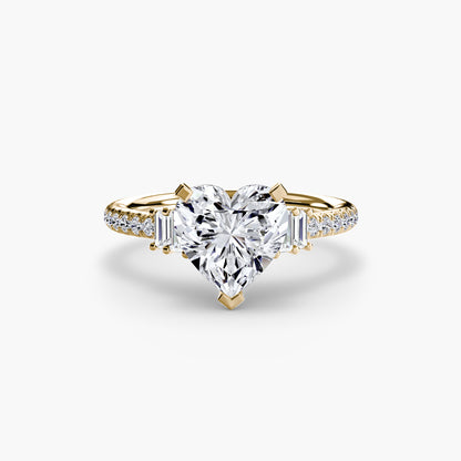 Solitaire Engagement Ring with Pavé Band - 2.4mm