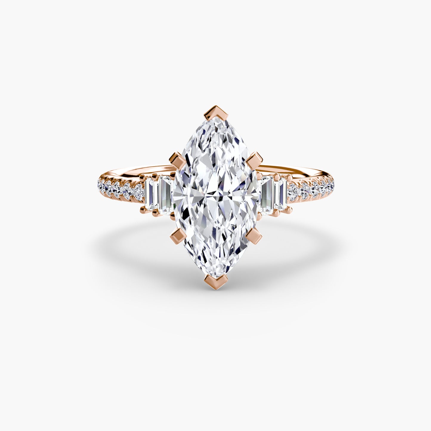 Solitaire Engagement Ring with Pavé Band - 2.4mm