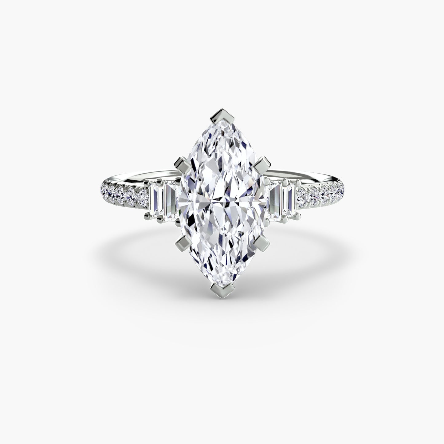 Solitaire Engagement Ring with Pavé Band - 2.4mm
