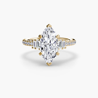 Solitaire Engagement Ring with Pavé Band - 2.4mm