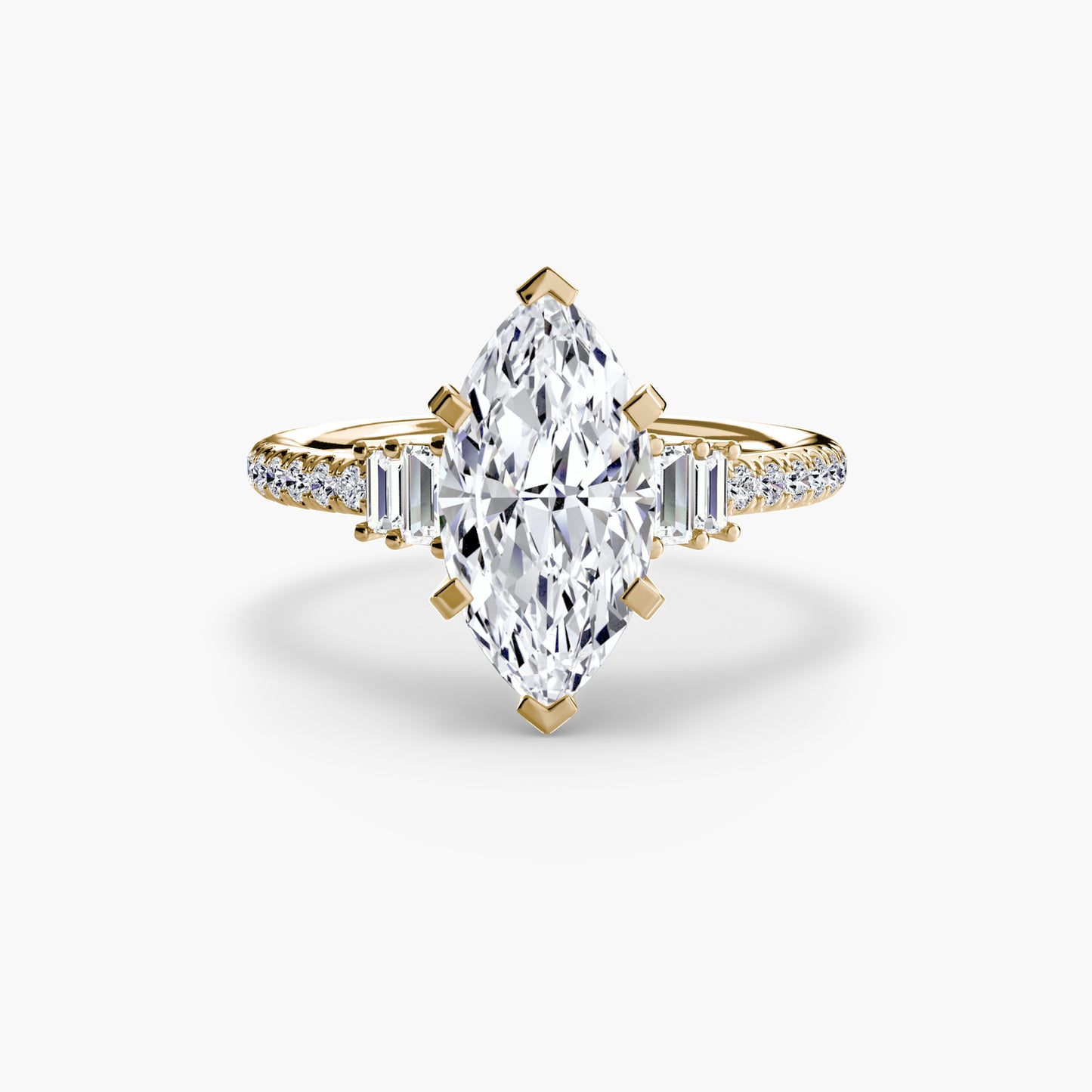 Solitaire Engagement Ring with Pavé Band - 2.4mm