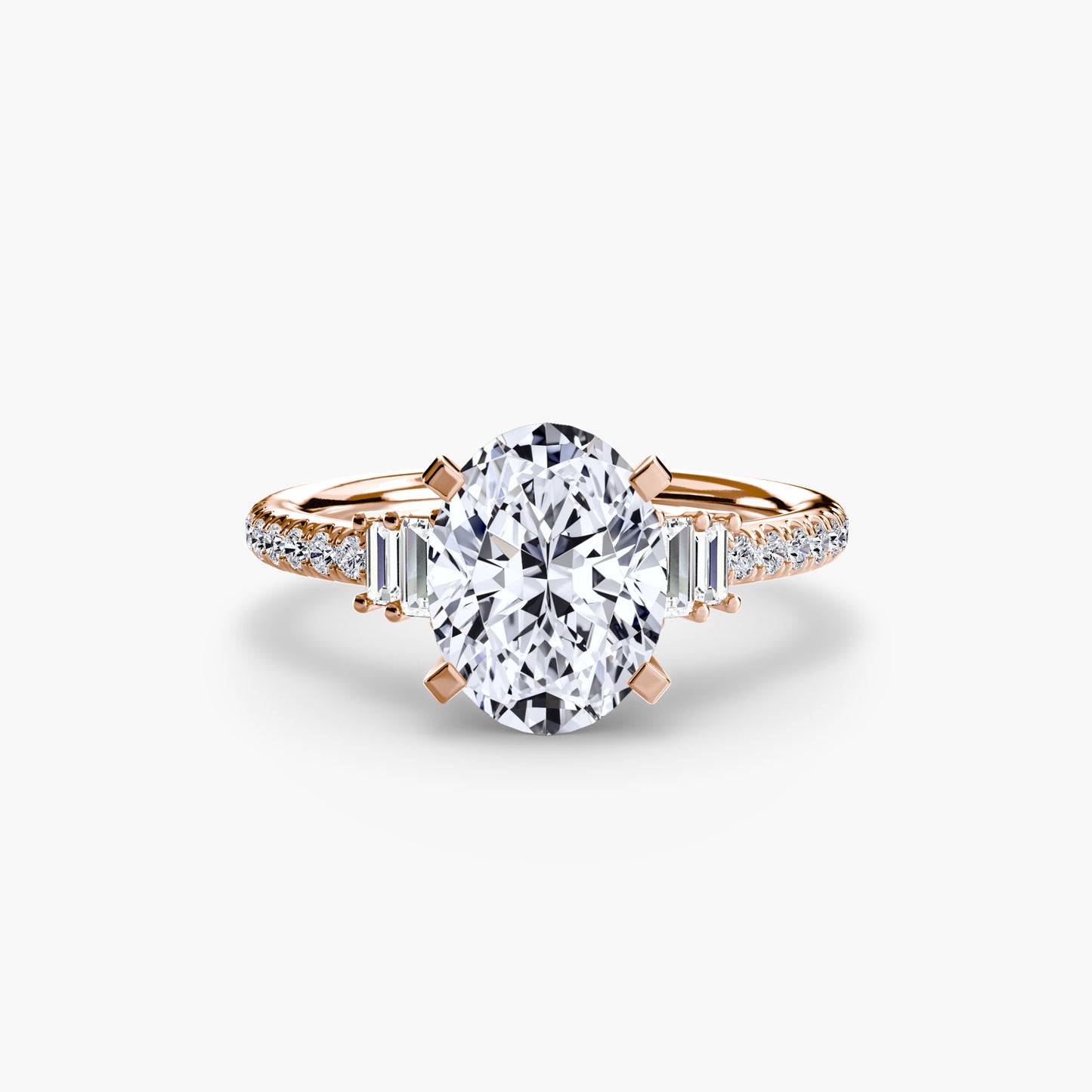 Solitaire Engagement Ring with Pavé Band - 2.4mm