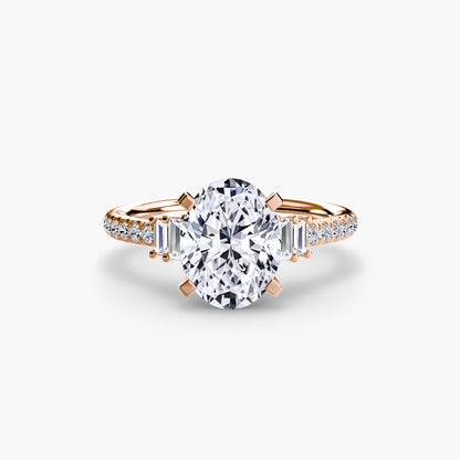 Solitaire Engagement Ring with Pavé Band - 2.4mm