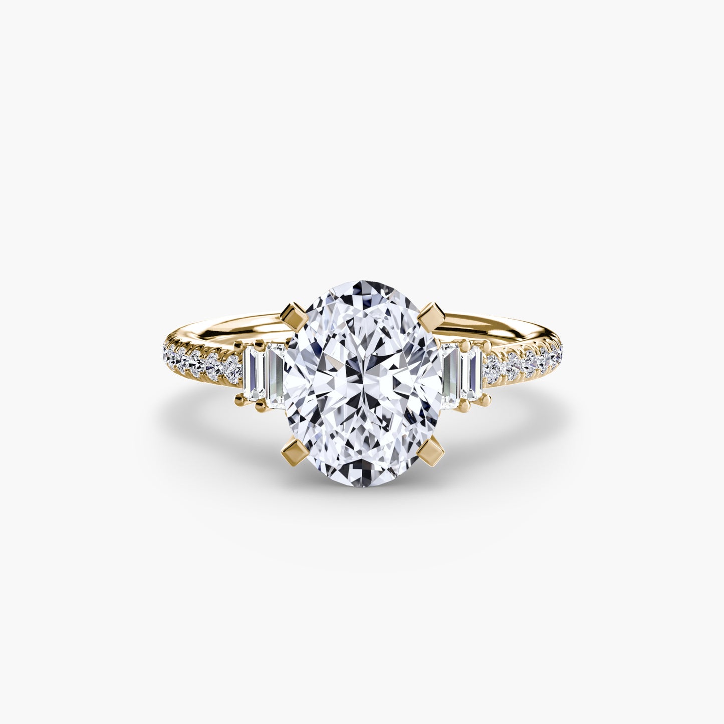 Solitaire Engagement Ring with Pavé Band - 2.4mm