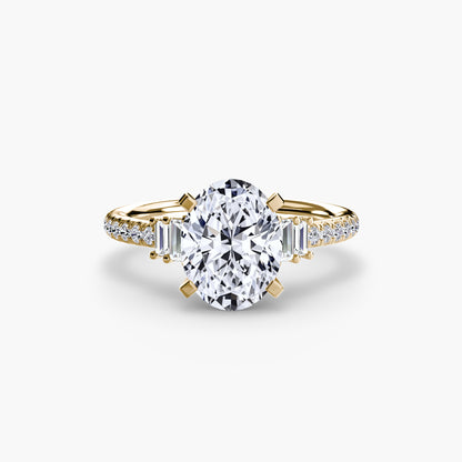 Solitaire Engagement Ring with Pavé Band - 2.4mm