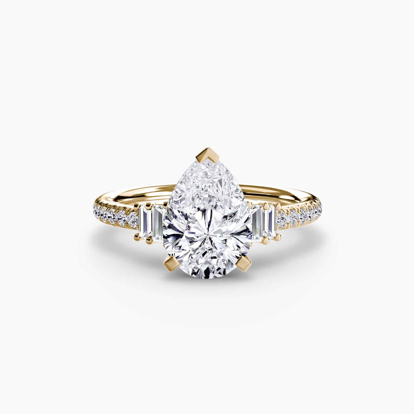 Solitaire Engagement Ring with Pavé Band - 2.4mm