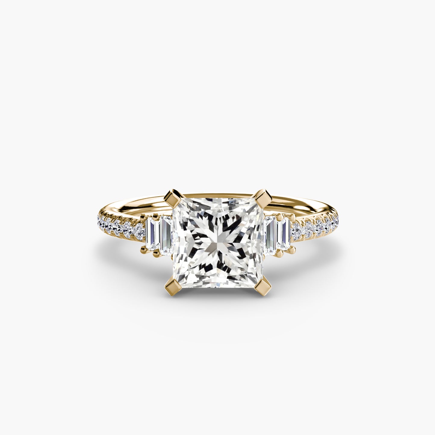 Solitaire Engagement Ring with Pavé Band - 2.4mm