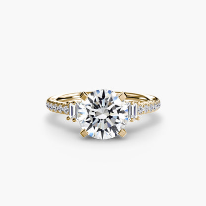 Solitaire Engagement Ring with Pavé Band - 2.4mm