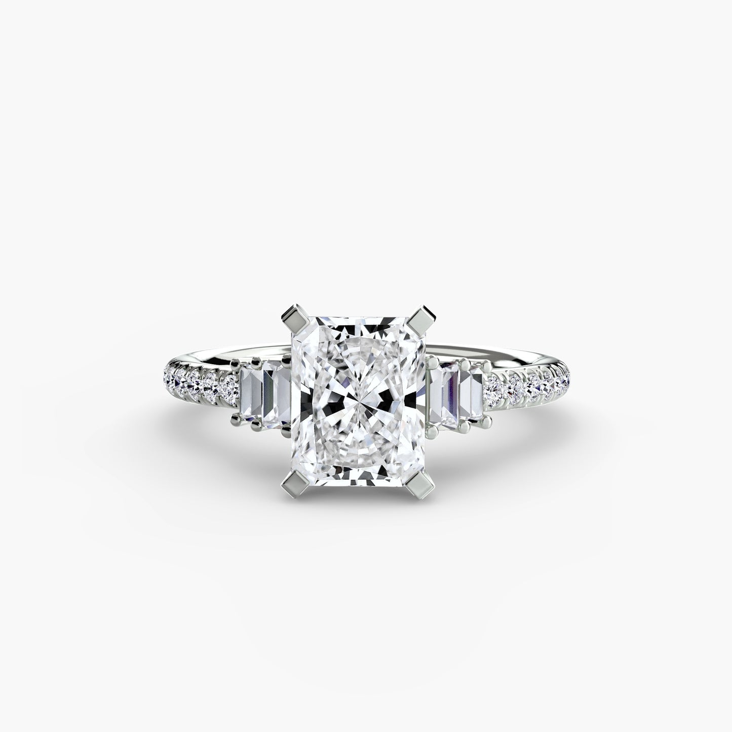 Solitaire Engagement Ring with Pavé Band - 2.4mm
