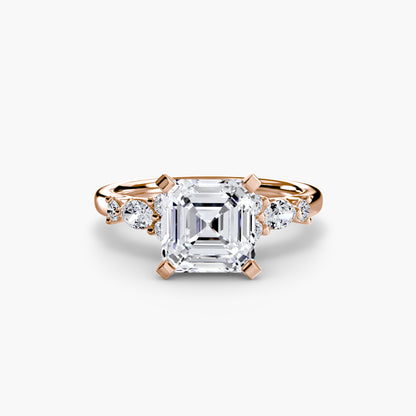 Floral Accent Solitaire Engagement Ring - 2.2mm