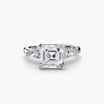 Floral Accent Solitaire Engagement Ring - 2.2mm