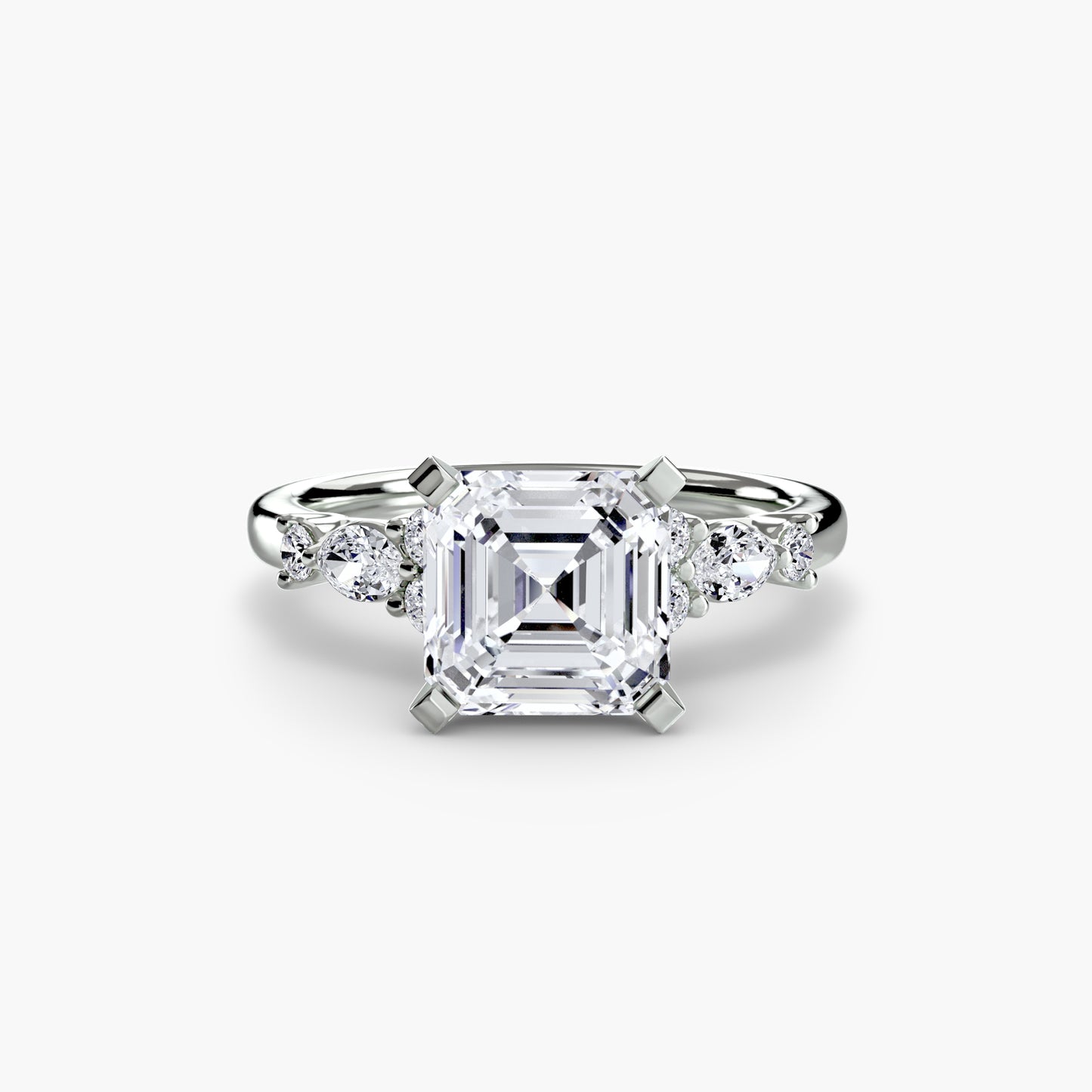 Floral Accent Solitaire Engagement Ring - 2.2mm