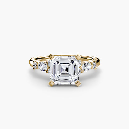 Floral Accent Solitaire Engagement Ring - 2.2mm