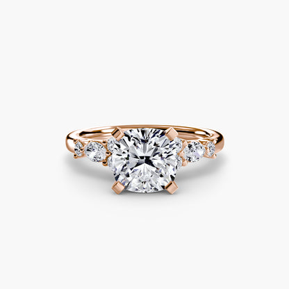 Floral Accent Solitaire Engagement Ring - 2.2mm