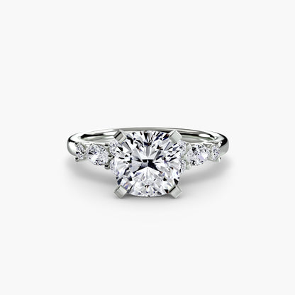Floral Accent Solitaire Engagement Ring - 2.2mm