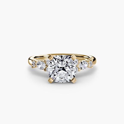 Floral Accent Solitaire Engagement Ring - 2.2mm