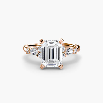 Floral Accent Solitaire Engagement Ring - 2.2mm
