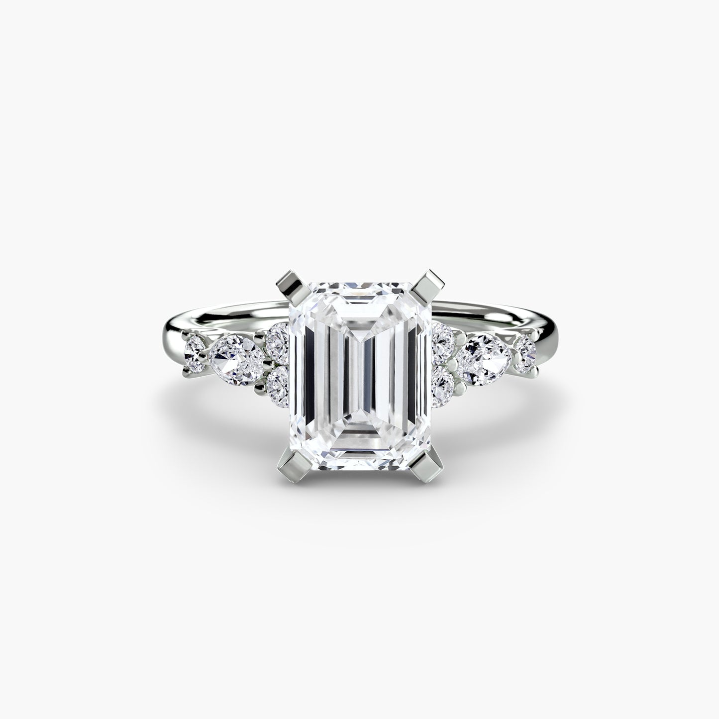 Floral Accent Solitaire Engagement Ring - 2.2mm