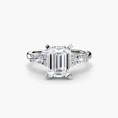 Floral Accent Solitaire Engagement Ring - 2.2mm
