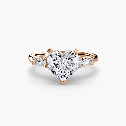 Floral Accent Solitaire Engagement Ring - 2.2mm