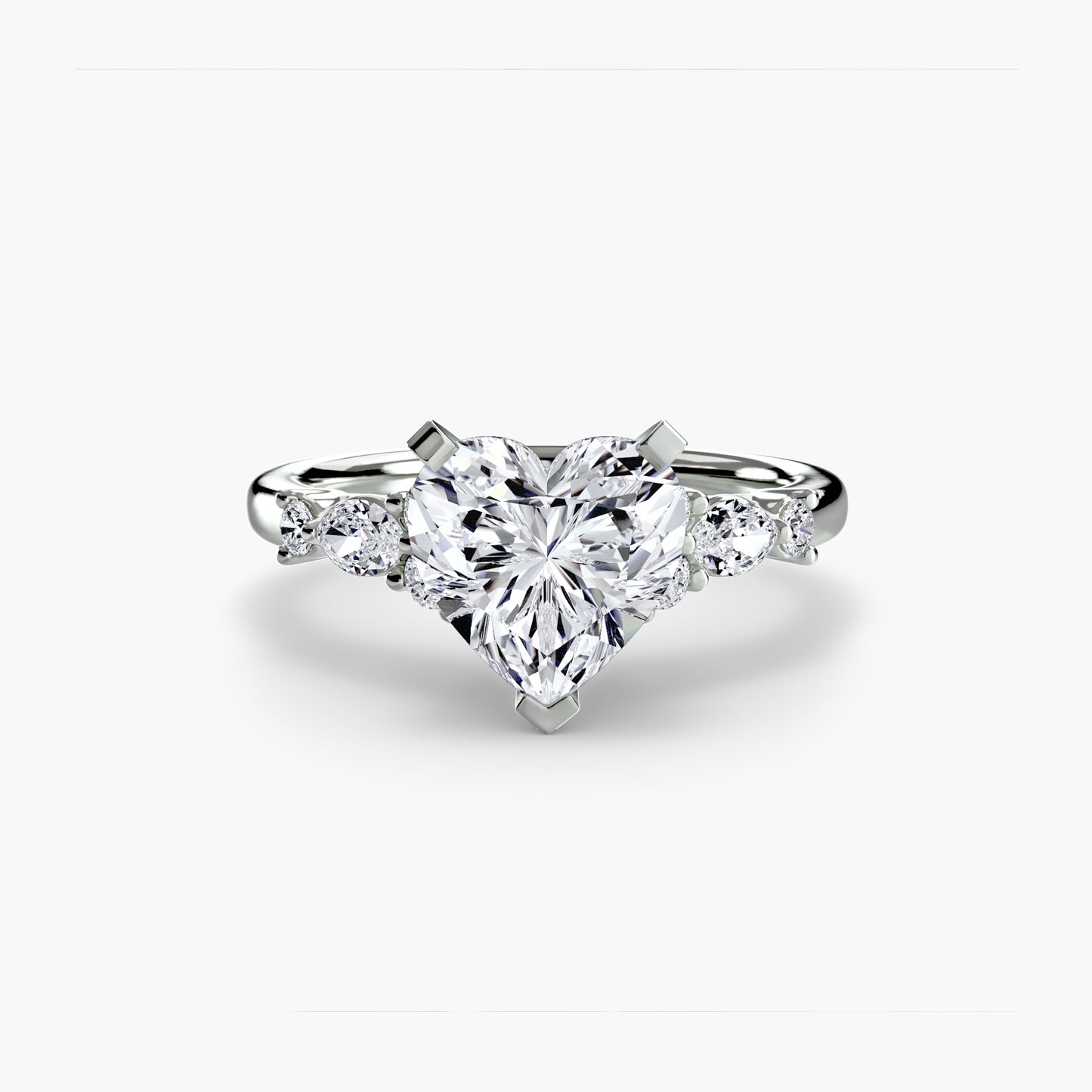 Floral Accent Solitaire Engagement Ring - 2.2mm