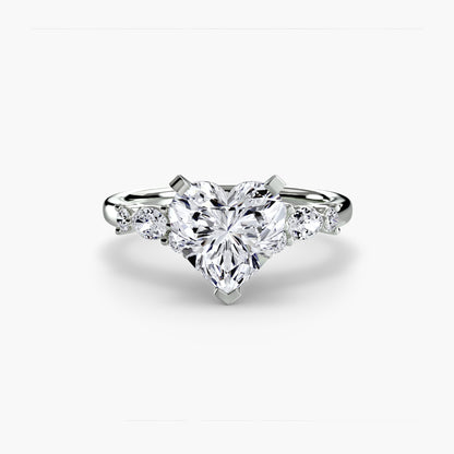 Floral Accent Solitaire Engagement Ring - 2.2mm
