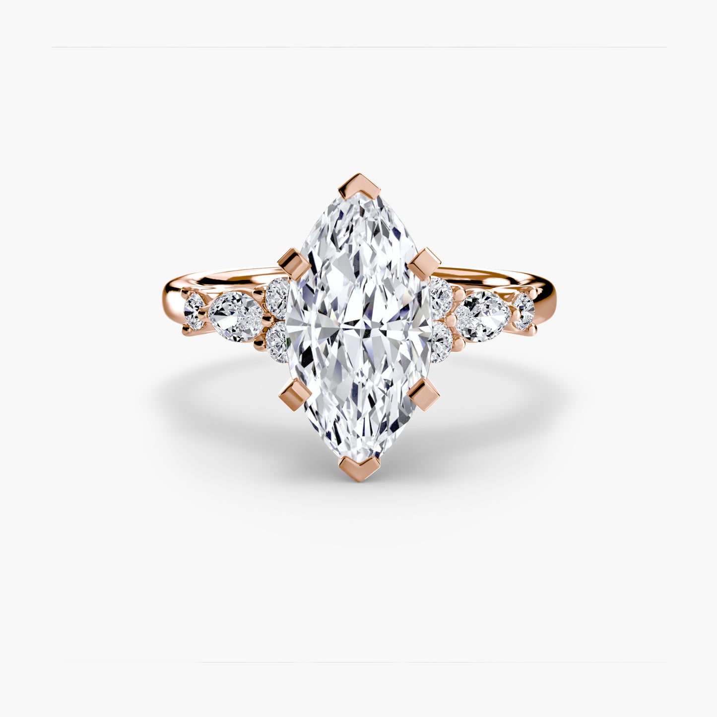 Floral Accent Solitaire Engagement Ring - 2.2mm