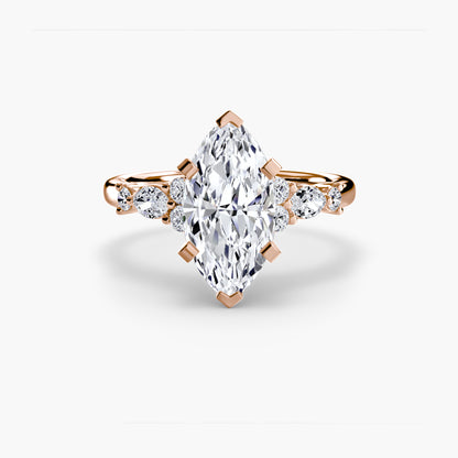 Floral Accent Solitaire Engagement Ring - 2.2mm