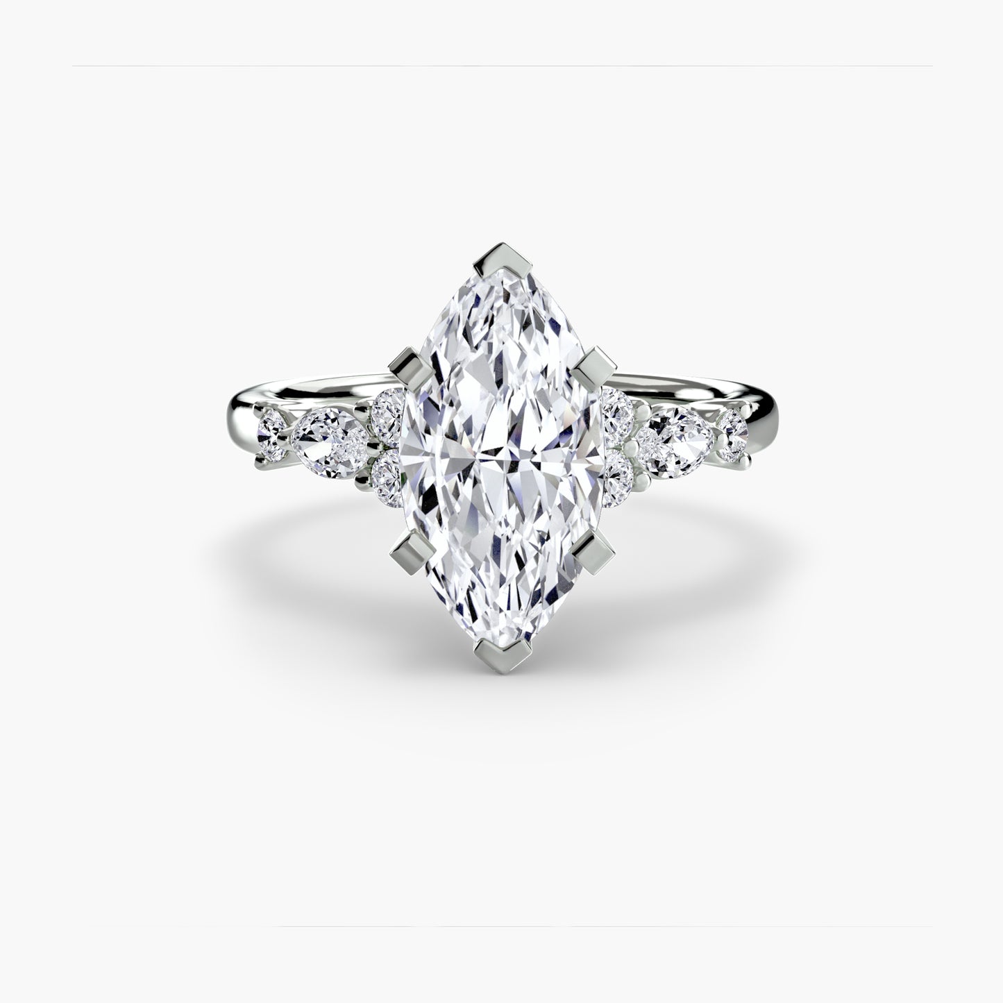 Floral Accent Solitaire Engagement Ring - 2.2mm
