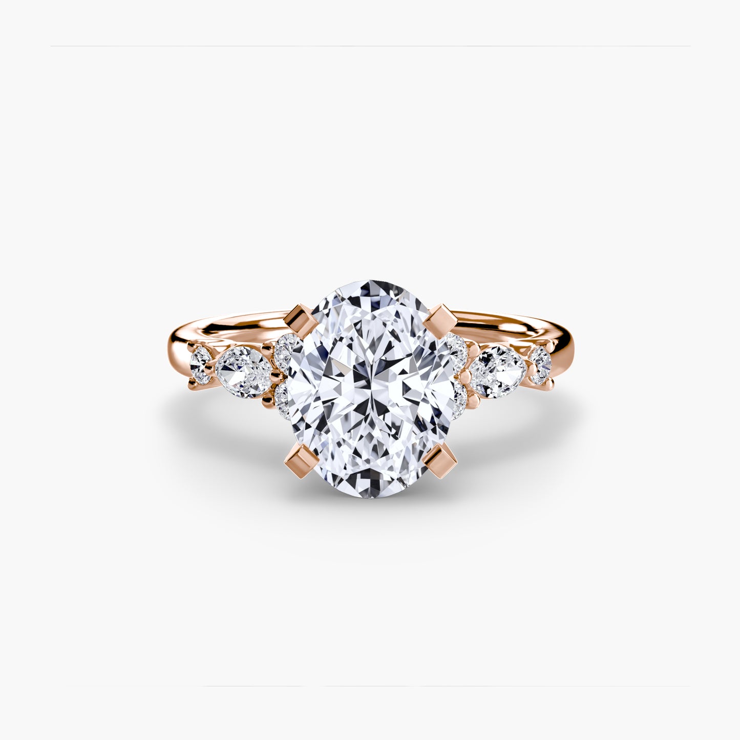 Floral Accent Solitaire Engagement Ring - 2.2mm