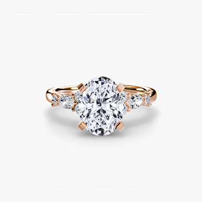 Floral Accent Solitaire Engagement Ring - 2.2mm