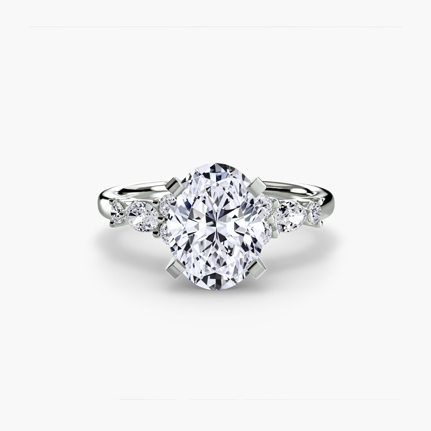 Floral Accent Solitaire Engagement Ring - 2.2mm
