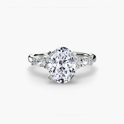 Floral Accent Solitaire Engagement Ring - 2.2mm