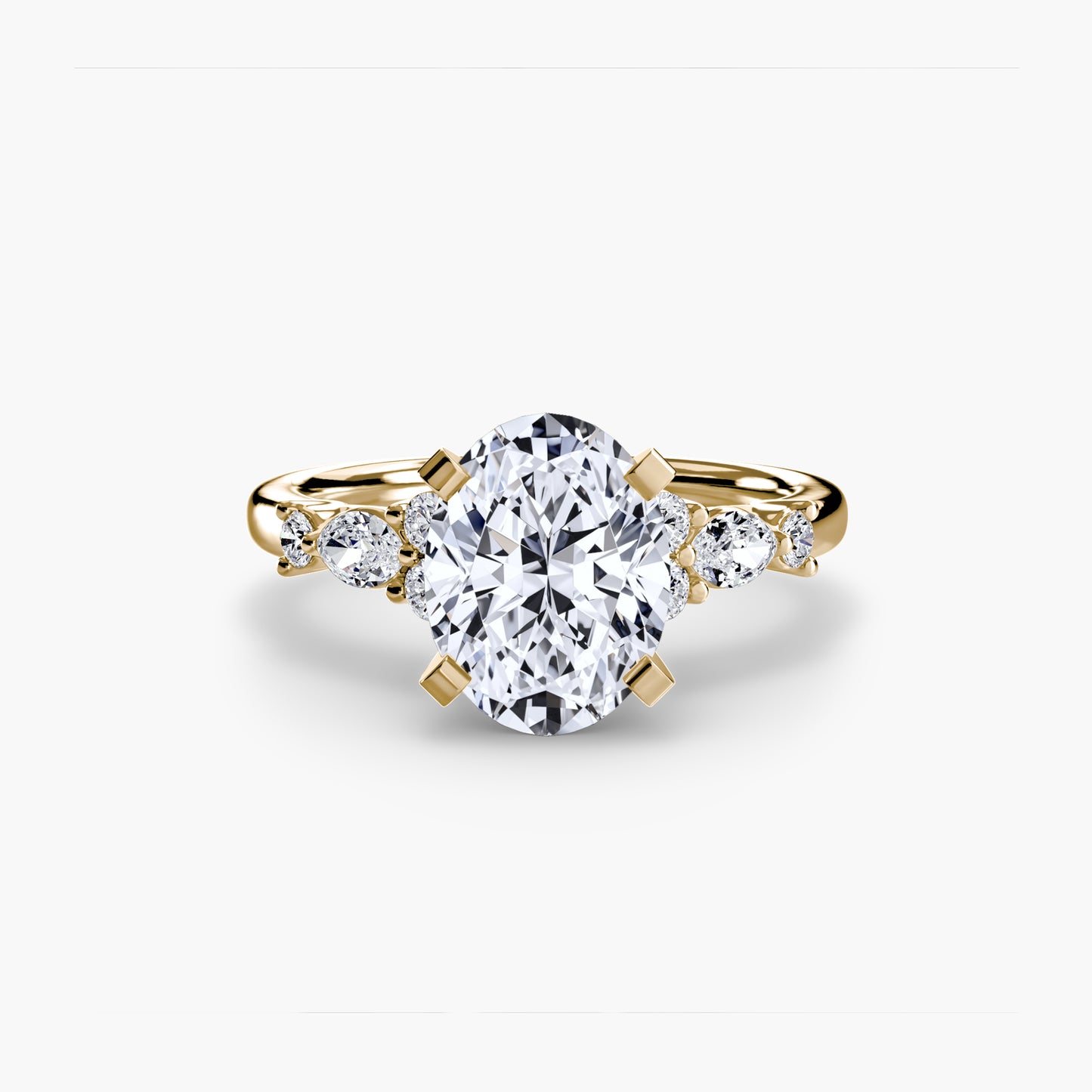 Floral Accent Solitaire Engagement Ring - 2.2mm