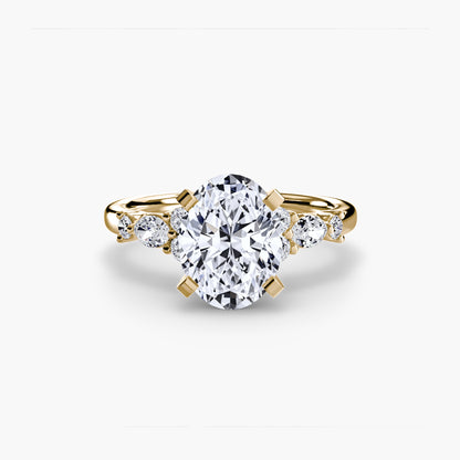 Floral Accent Solitaire Engagement Ring - 2.2mm