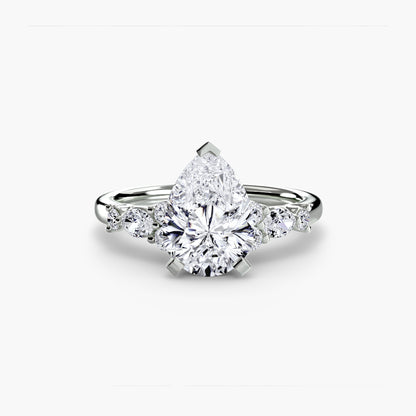 Floral Accent Solitaire Engagement Ring - 2.2mm