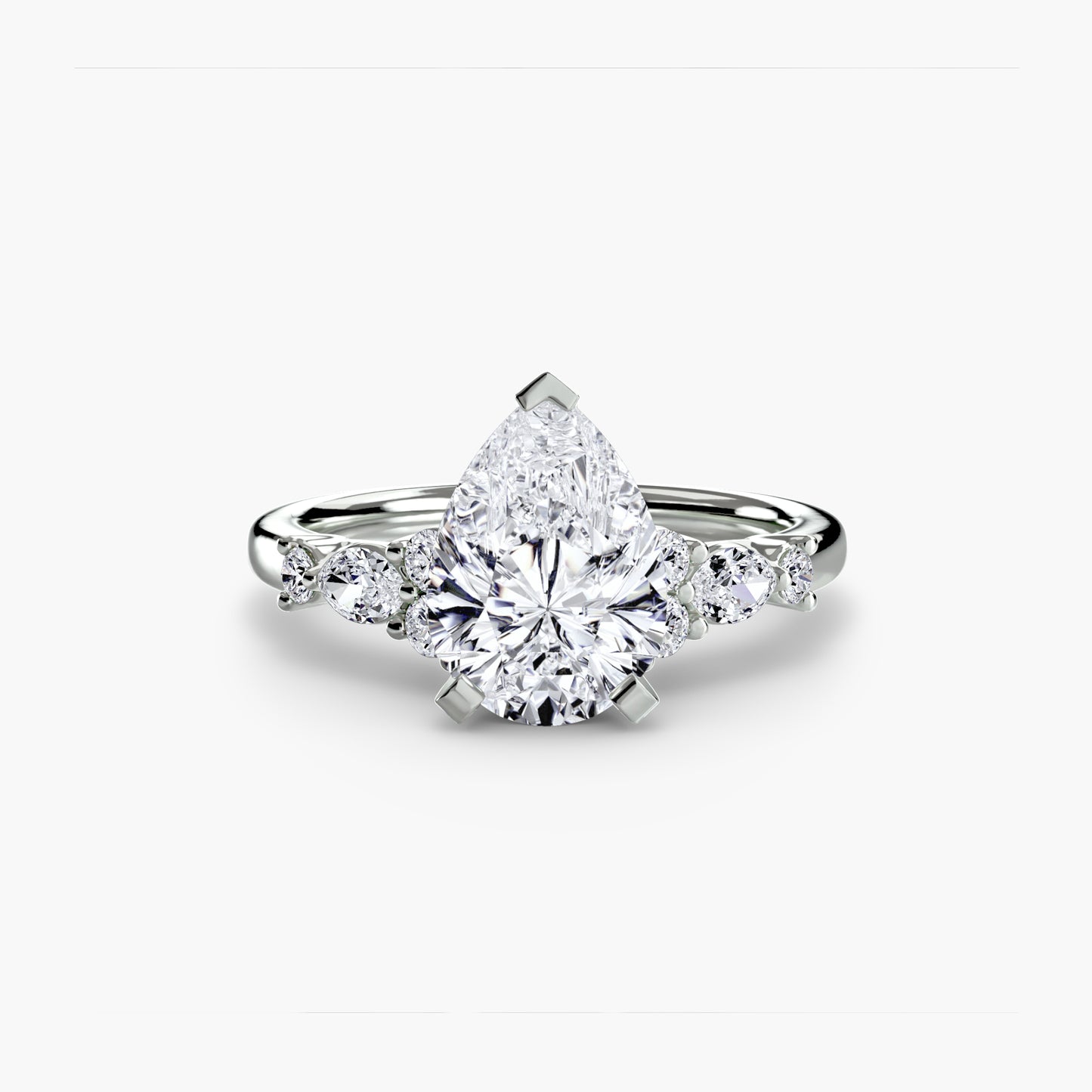 Floral Accent Solitaire Engagement Ring - 2.2mm