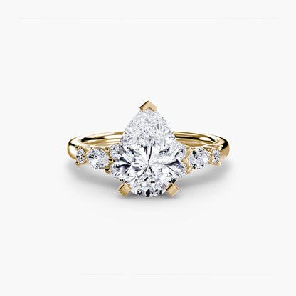 Floral Accent Solitaire Engagement Ring - 2.2mm