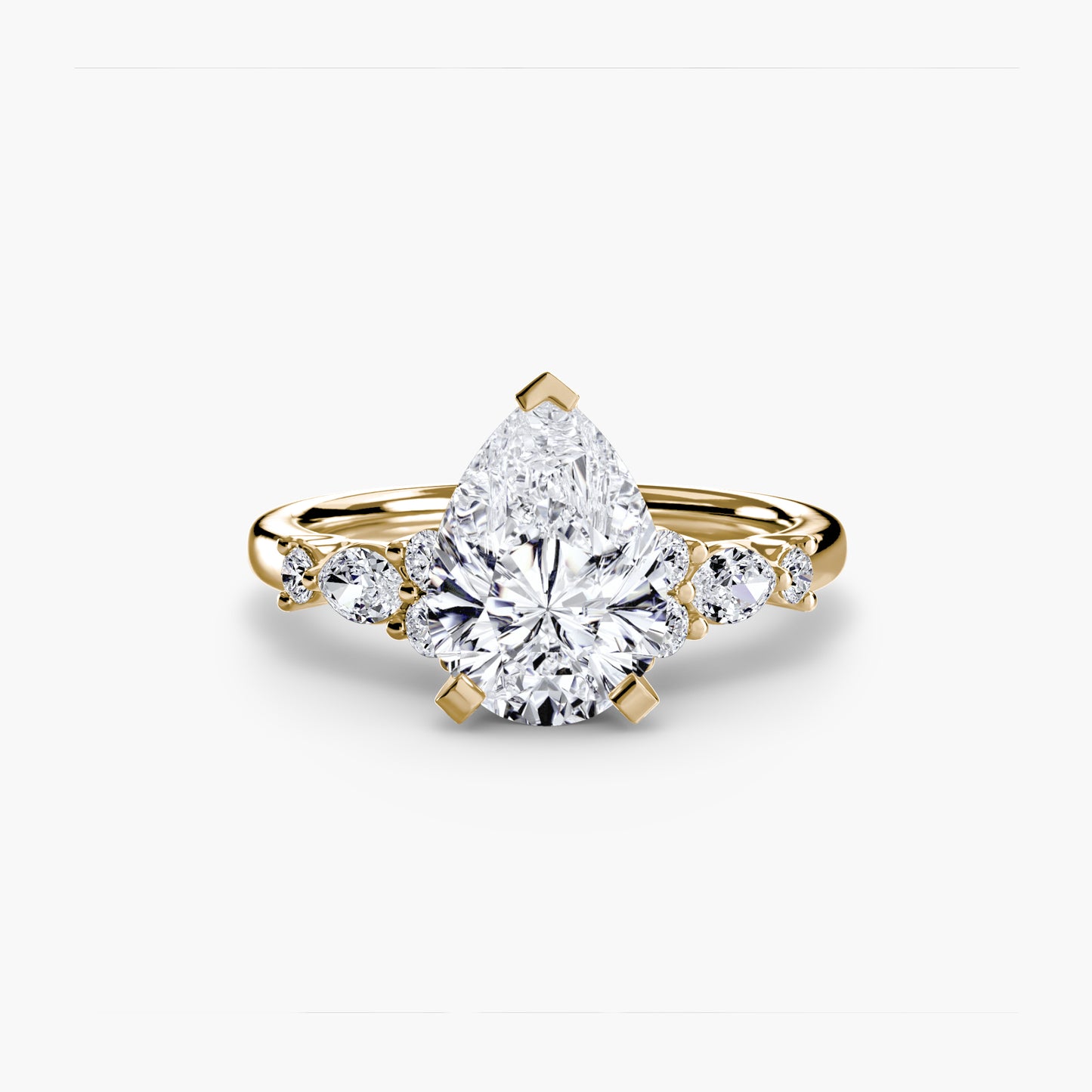 Floral Accent Solitaire Engagement Ring - 2.2mm