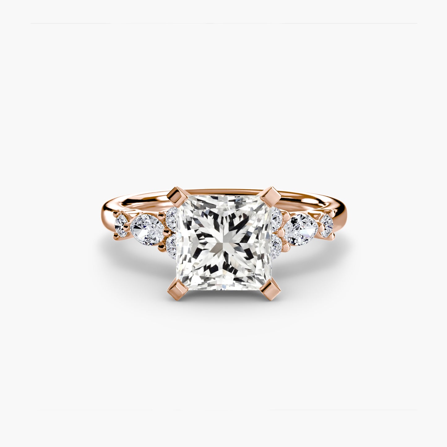 Floral Accent Solitaire Engagement Ring - 2.2mm