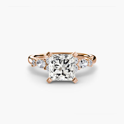 Floral Accent Solitaire Engagement Ring - 2.2mm