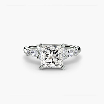 Floral Accent Solitaire Engagement Ring - 2.2mm