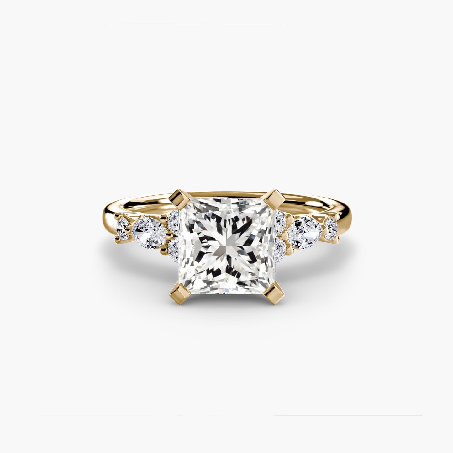Floral Accent Solitaire Engagement Ring - 2.2mm