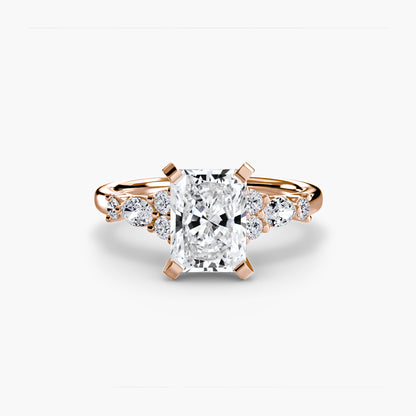 Floral Accent Solitaire Engagement Ring - 2.2mm